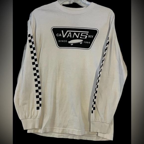 Vans Other - Vans NY  Men’s 100% Cotton Long Sleeve Tshirt Size 38”  Med White & Black